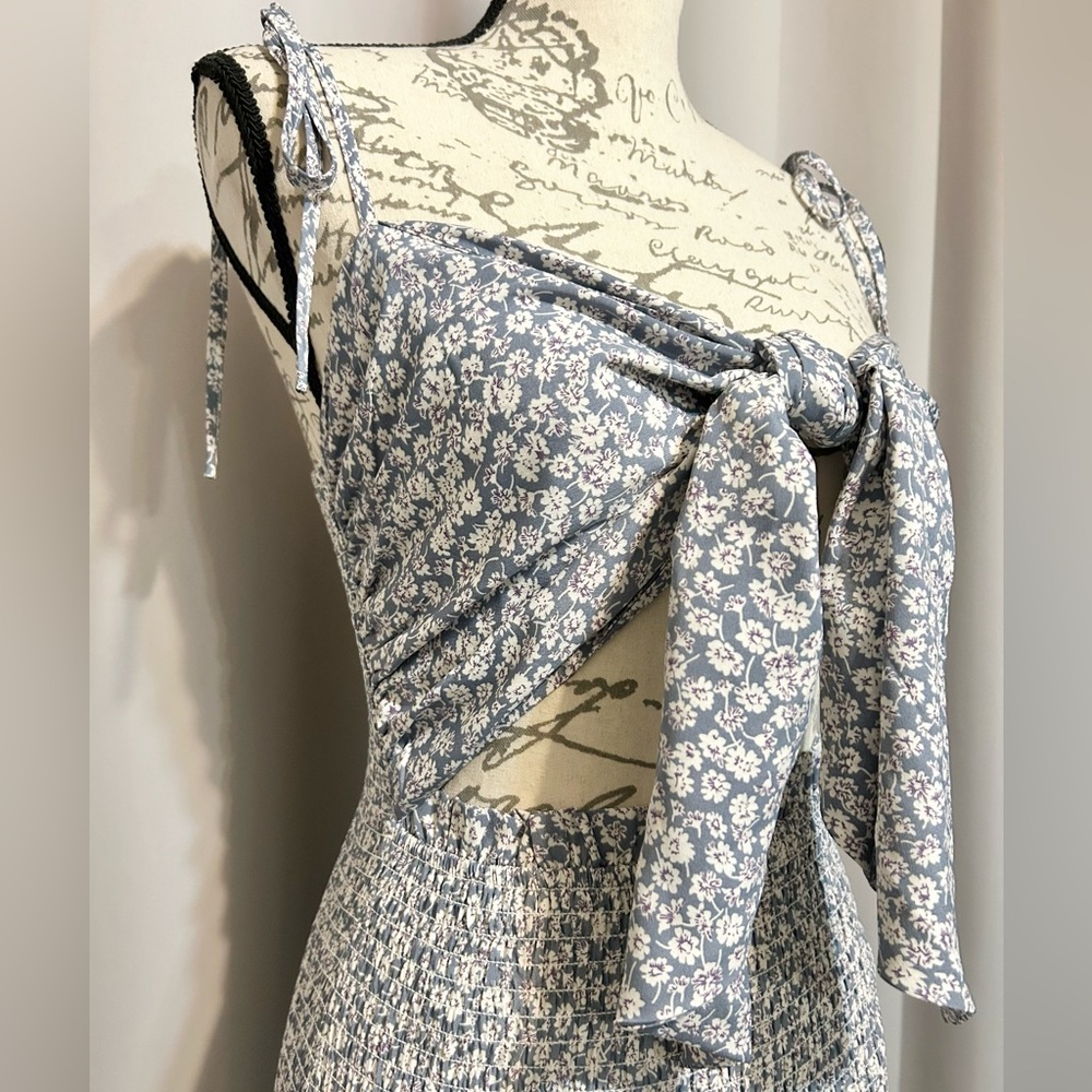 Mable Smocked Tie Front Dress Mermaid